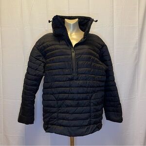 GAP Fit Maternity Black Puffer Half-Zip Quilted Insulated Outerwear